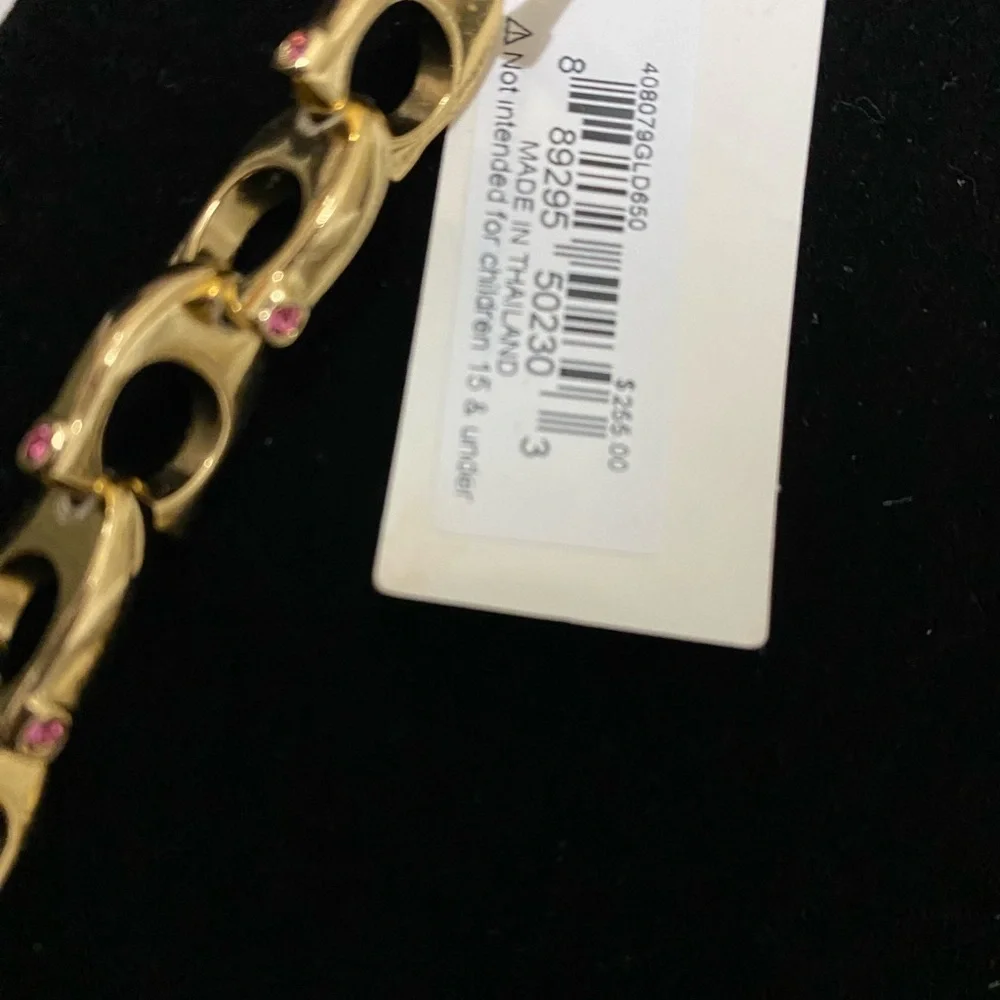 COACH New Chunky ‘C’ Necklace with Crystal Accents - NWT MSRP $255 - Picture 5 of 7